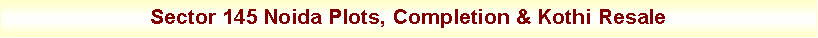 Text Box: Sector 145 Noida Plots, Completion & Kothi Resale
