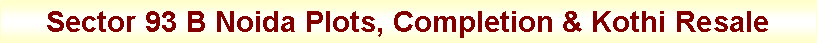 Text Box: Sector 93 B Noida Plots, Completion & Kothi Resale
