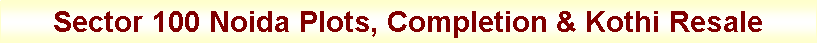 Text Box: Sector 100 Noida Plots, Completion & Kothi Resale